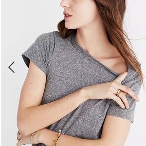 Madewell crop top gray t-shirt size Medium